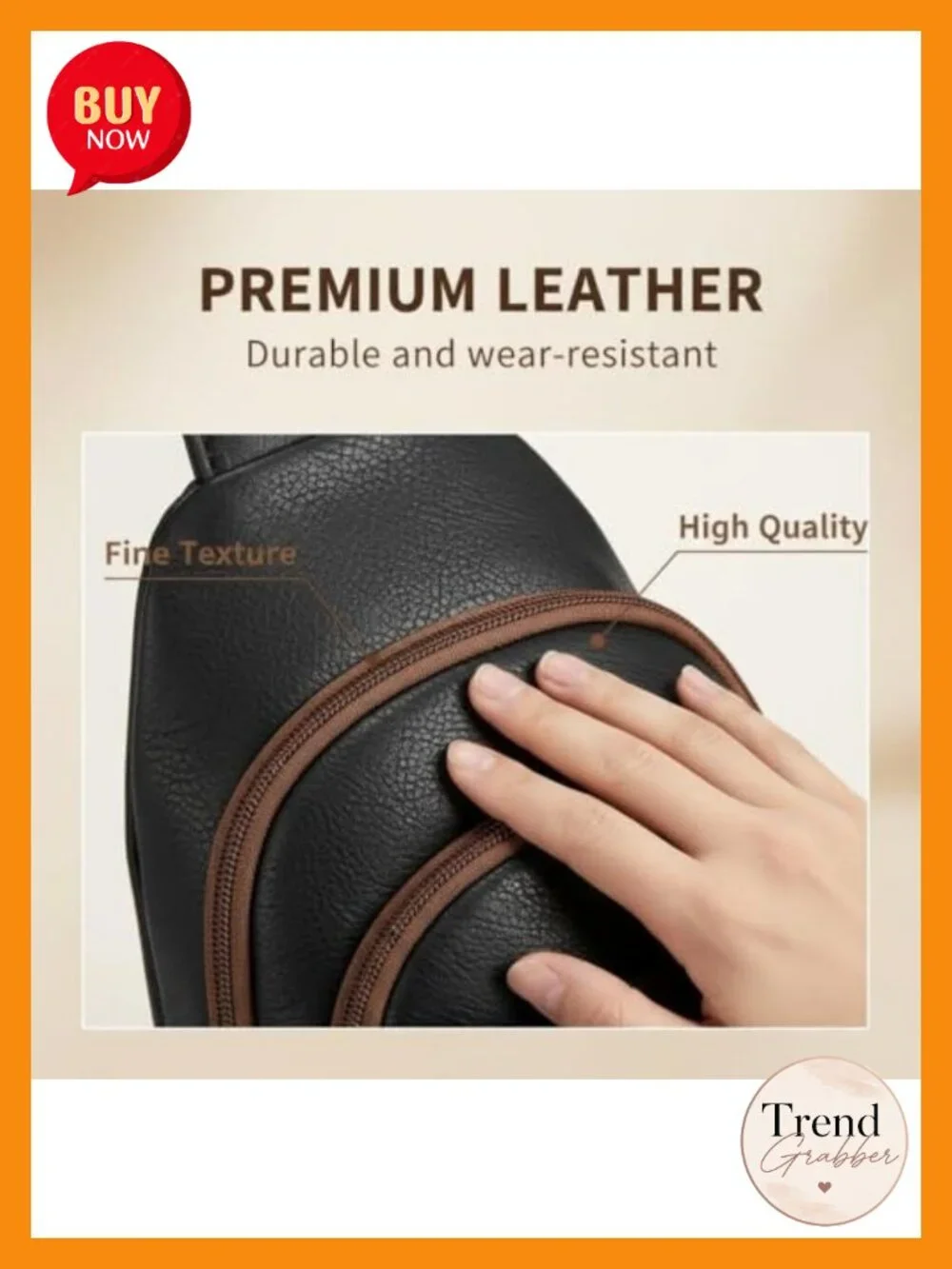 Genuine Leather RFID Anti Theft Sling Bag Crossbody Chest Purse Travel Commuting